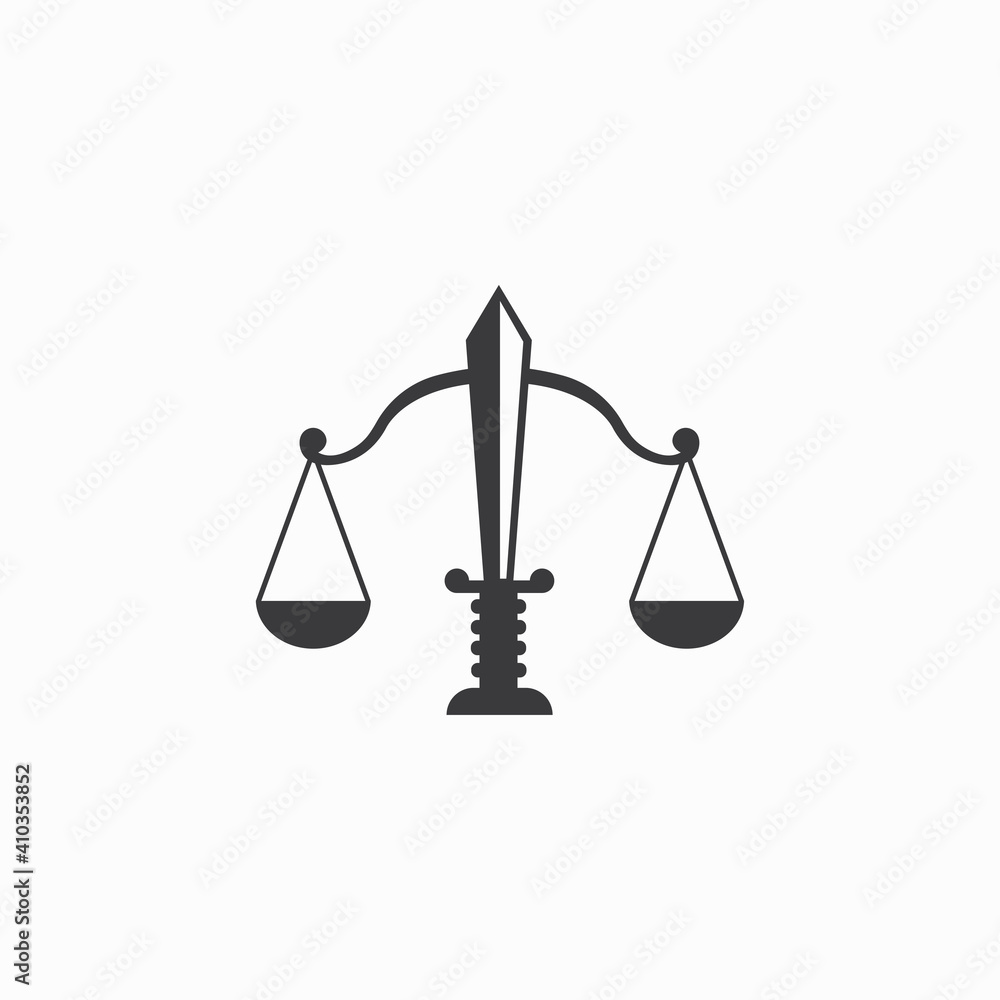 scales justice icon vector logo design clip art illustration Stock ...