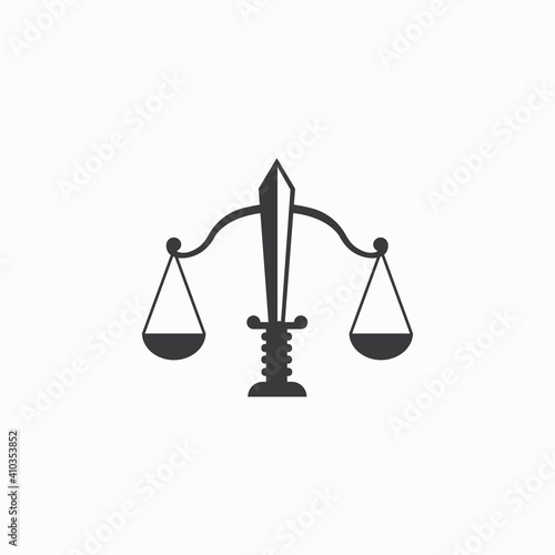 scales justice icon vector logo design clip art illustration