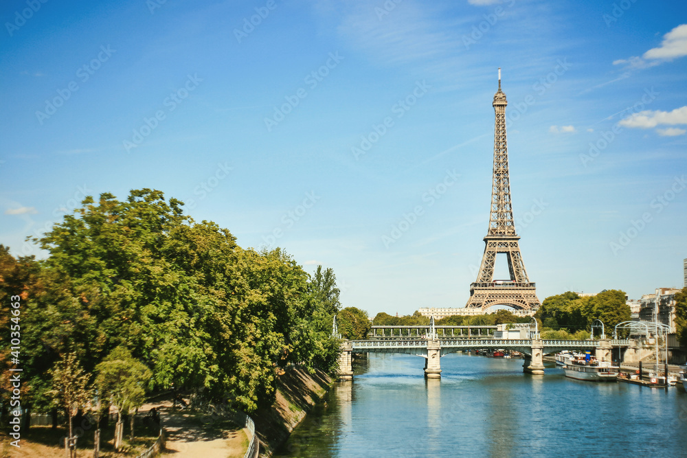 Eiffel Tower and Seine River in Paris