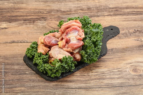 Raw chicken stomach for cooking