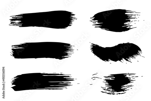 Vector black brush strokes