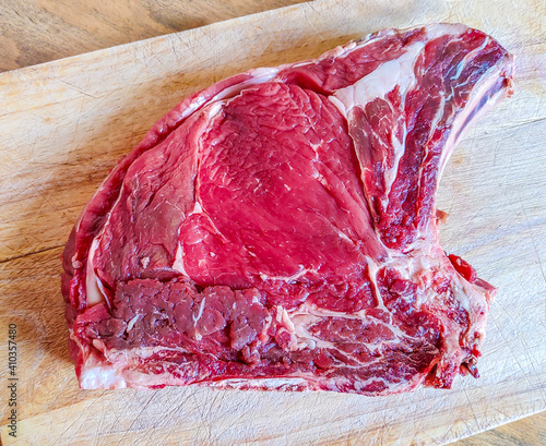 beef steak on the bone, ready for your barbeque and lunch, Florentine steak photo