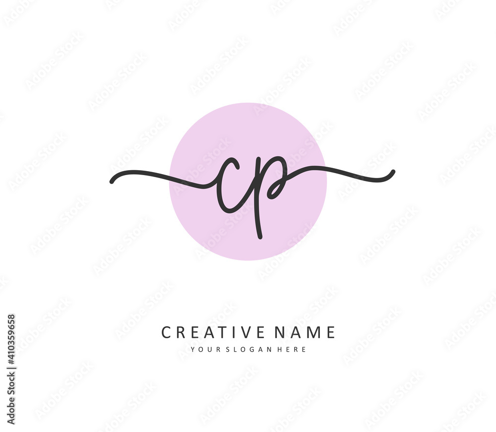 CP Initial letter handwriting and signature logo. A concept handwriting initial logo with template element. CP Initial letter handwriting and signature logo. A concept handwriting initial logo with template element.