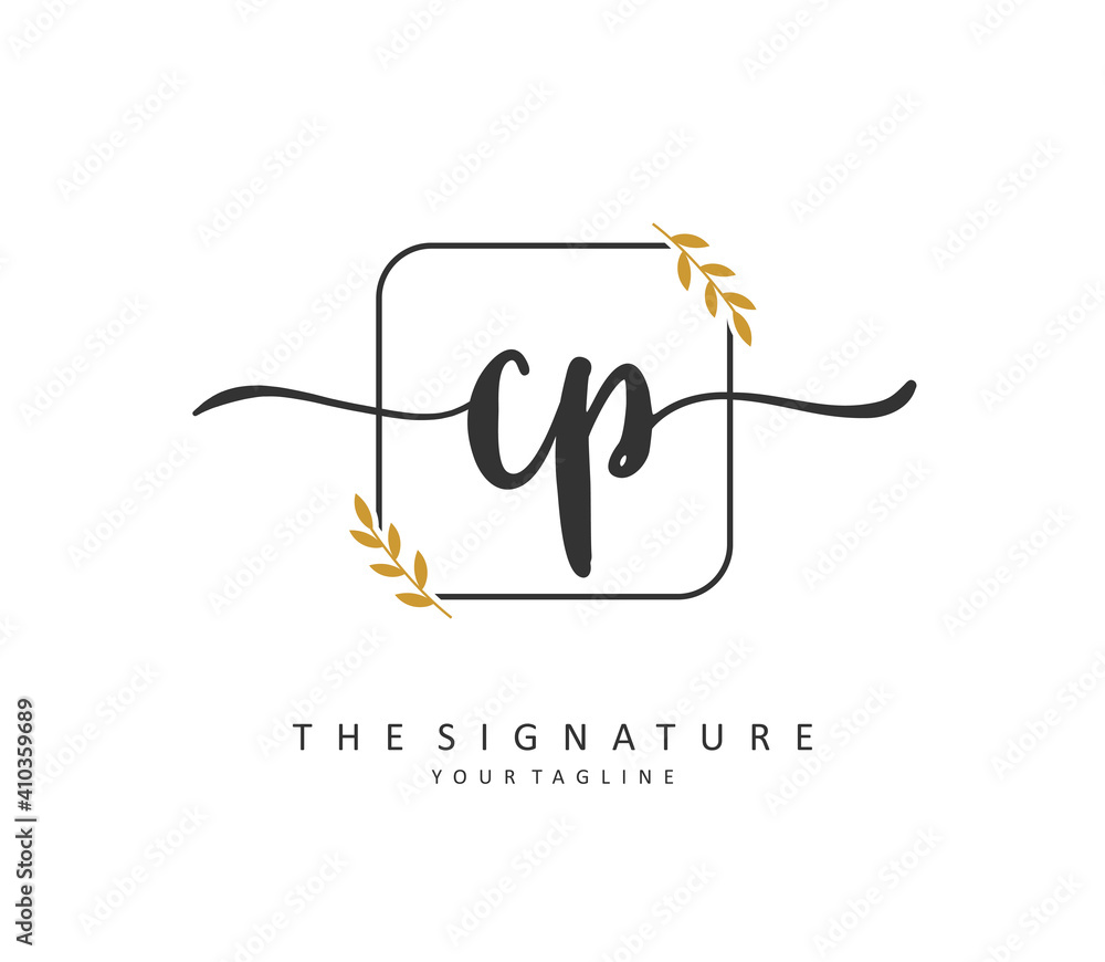 CP Initial letter handwriting and signature logo. A concept handwriting initial logo with template element. CP Initial letter handwriting and signature logo. A concept handwriting initial logo with template element.