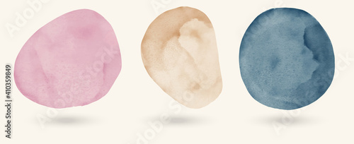 Vector watercolor stains set illustration. Abstract design elements.