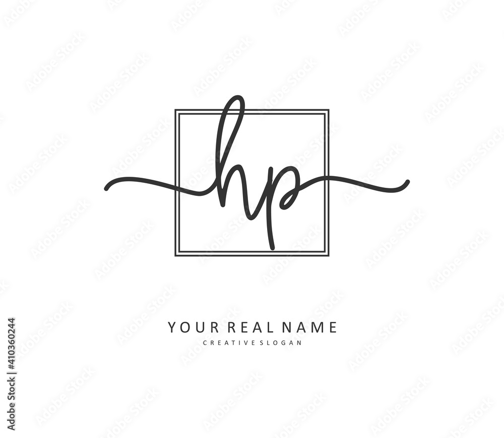 HP Initial letter handwriting and signature logo. A concept handwriting initial logo with template element. HP Initial letter handwriting and signature logo. A concept handwriting initial logo with template element.