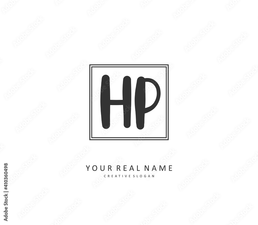 HP Initial letter handwriting and signature logo. A concept handwriting initial logo with template element. HP Initial letter handwriting and signature logo. A concept handwriting initial logo with template element.