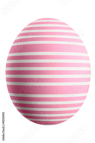 Large picture of an isolated easter egg with a stripes pattern.