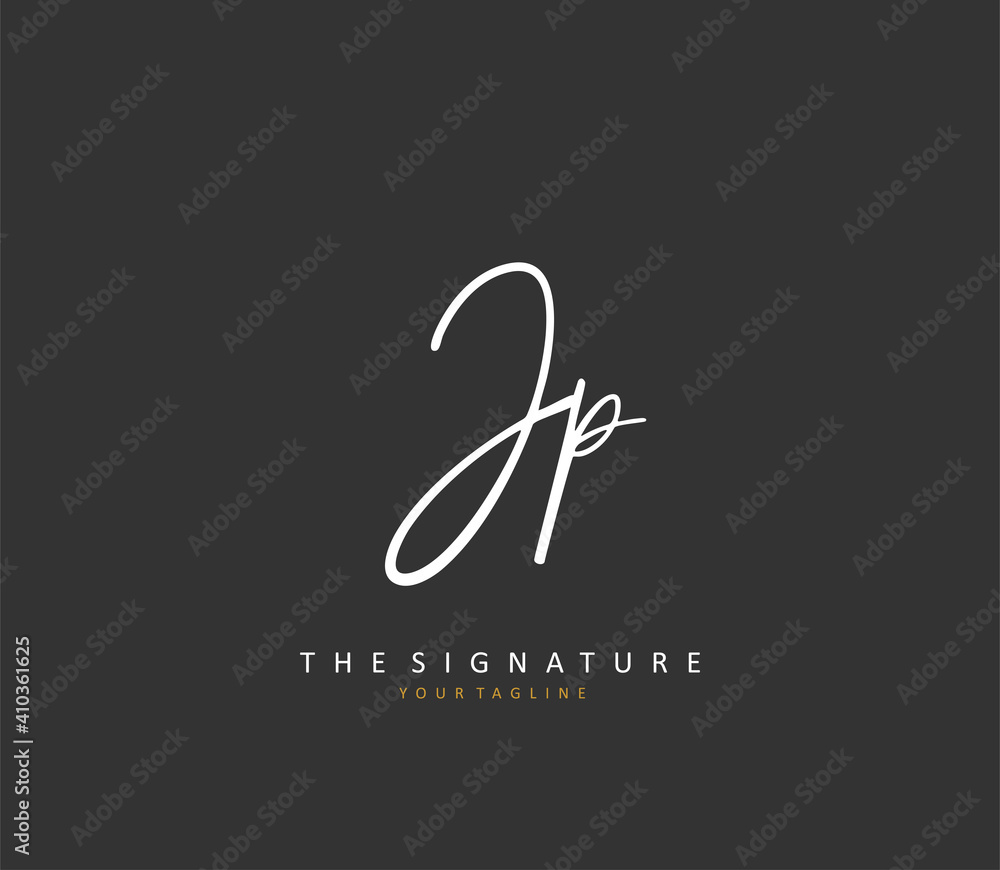 JP Initial letter handwriting and signature logo. A concept handwriting initial logo with template element. JP Initial letter handwriting and signature logo. A concept handwriting initial logo with template element.