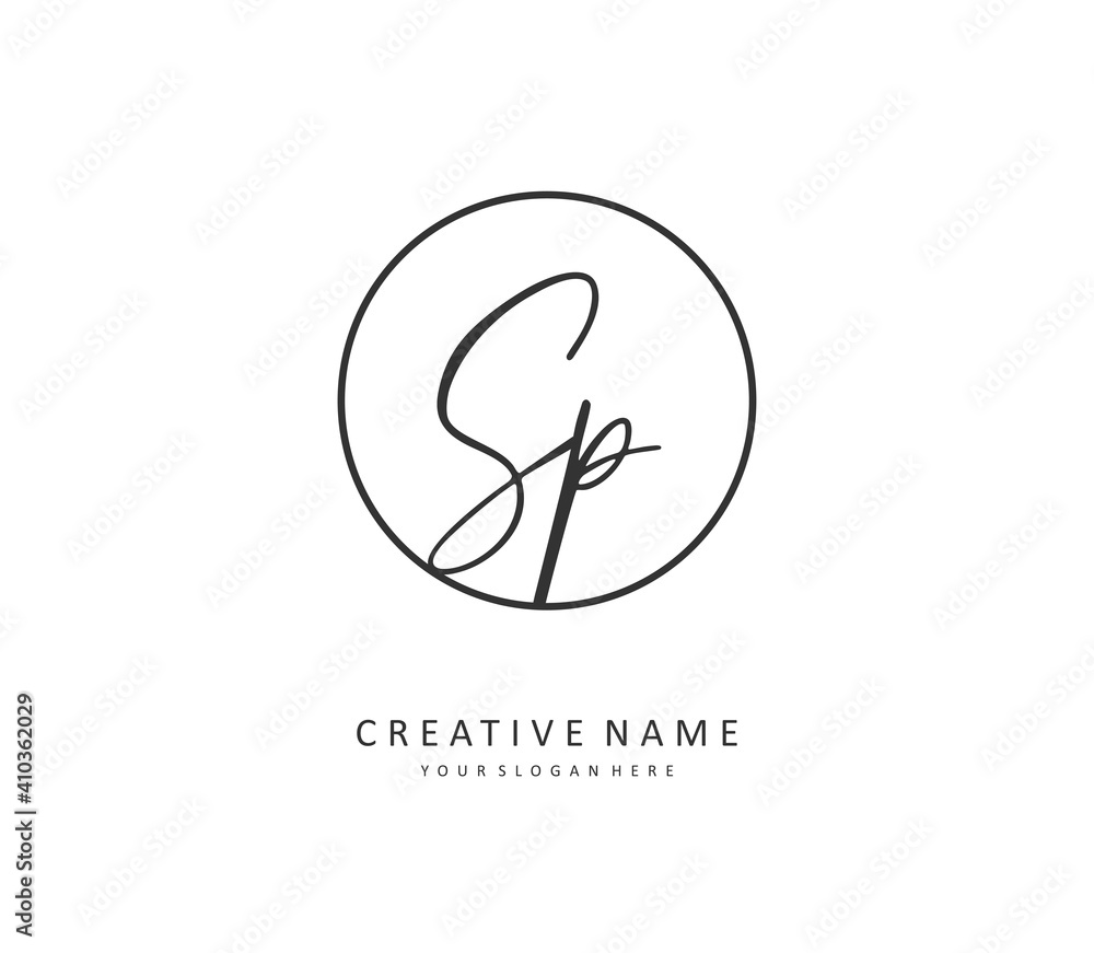 SP Initial letter handwriting and signature logo. A concept handwriting initial logo with template element. SP Initial letter handwriting and signature logo. A concept handwriting initial logo with template element.