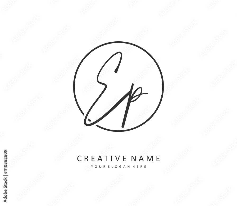 EP Initial letter handwriting and signature logo. A concept handwriting initial logo with template element. EP Initial letter handwriting and signature logo. A concept handwriting initial logo with template element.