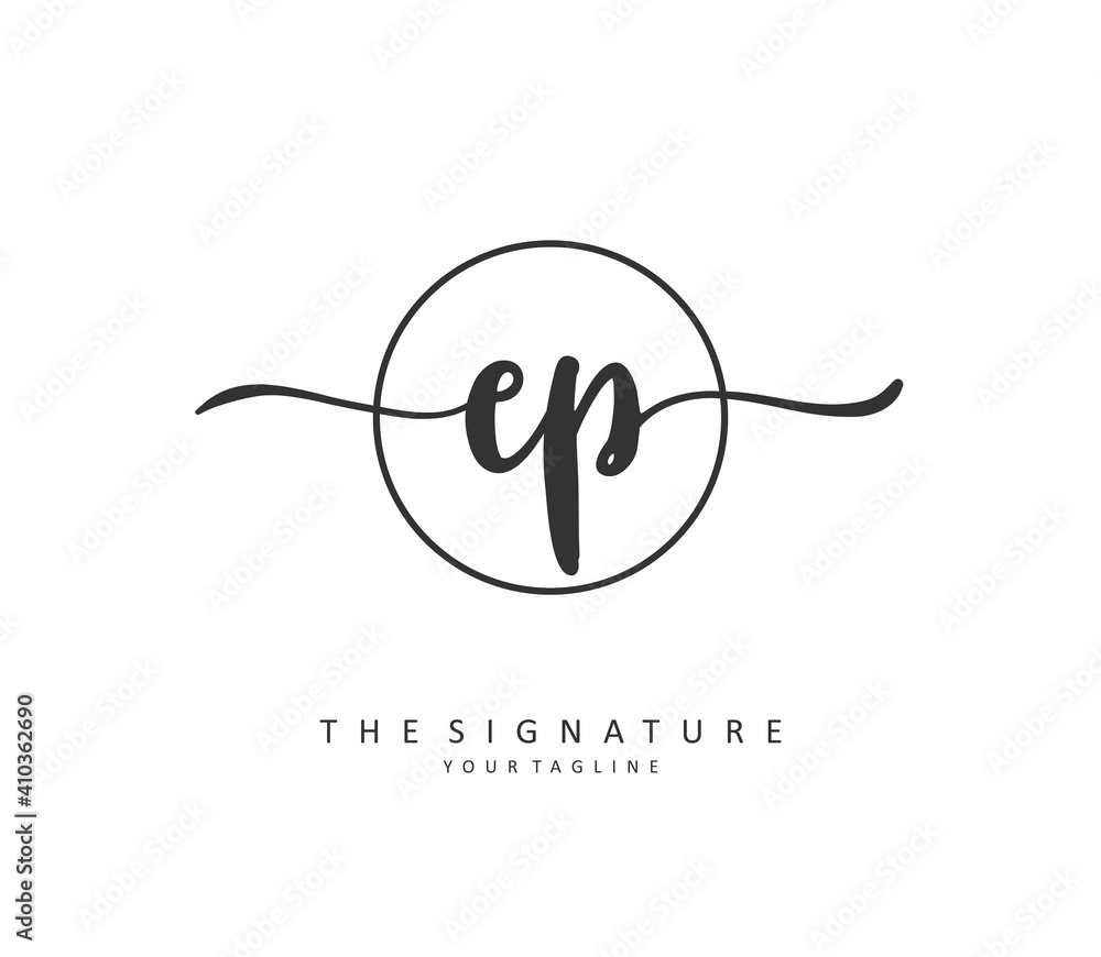 EP Initial letter handwriting and signature logo. A concept handwriting initial logo with template element. EP Initial letter handwriting and signature logo. A concept handwriting initial logo with template element.