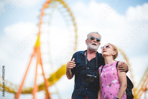 happy senior friend couples...