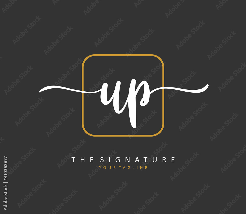 UP Initial letter handwriting and signature logo. A concept handwriting initial logo with template element. UP Initial letter handwriting and signature logo. A concept handwriting initial logo with template element.