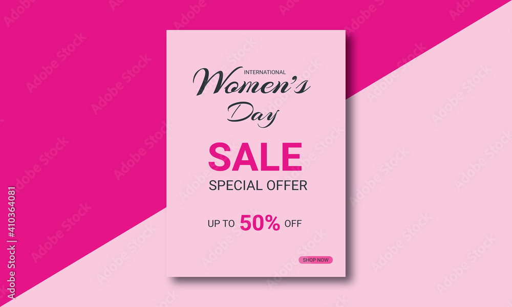 Happy Women's Day flyer, banners, posters, greeting card concept, design, and template for advertising.