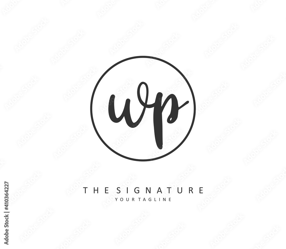 WP Initial letter handwriting and signature logo. A concept handwriting initial logo with template element. WP Initial letter handwriting and signature logo. A concept handwriting initial logo with template element.