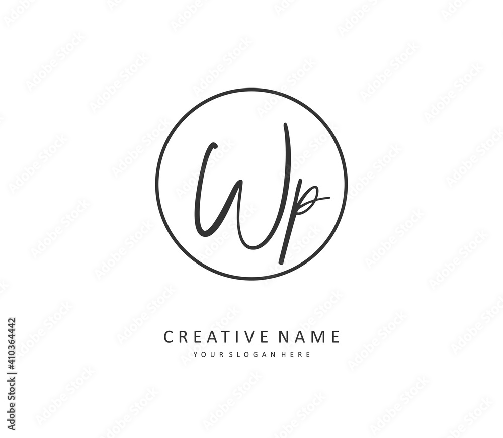 WP Initial letter handwriting and signature logo. A concept handwriting initial logo with template element. WP Initial letter handwriting and signature logo. A concept handwriting initial logo with template element.