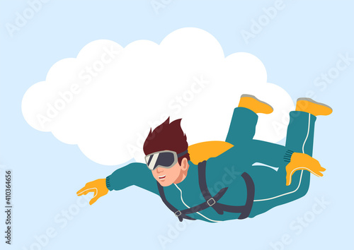Illustration of a man sky diving