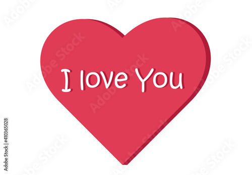 Valentine's Day declaration of love. I Love You template. February 14 celebration.