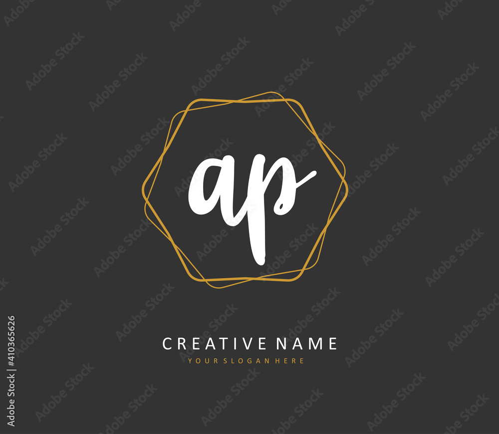 AP Initial letter handwriting and signature logo. A concept handwriting initial logo with template element. AP Initial letter handwriting and signature logo. A concept handwriting initial logo with template element.