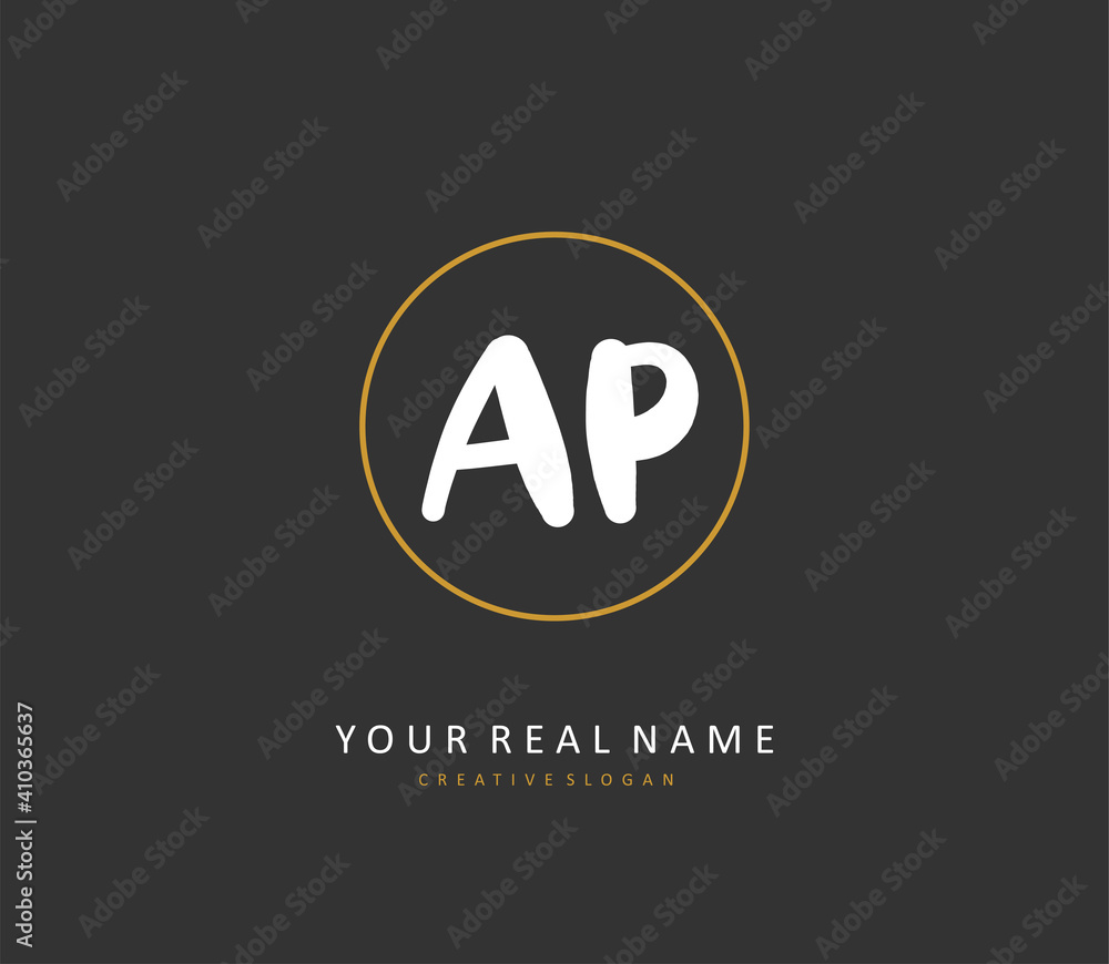 AP Initial letter handwriting and signature logo. A concept handwriting initial logo with template element. AP Initial letter handwriting and signature logo. A concept handwriting initial logo with template element.
