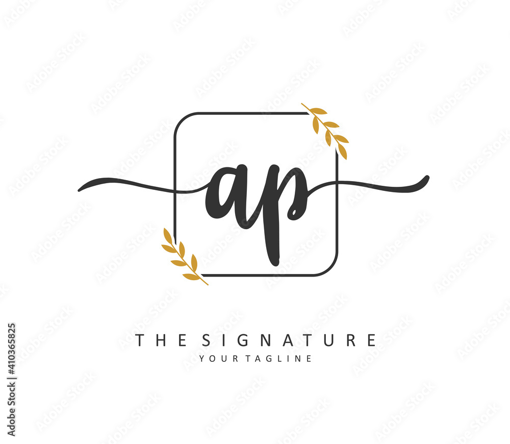 AP Initial letter handwriting and signature logo. A concept handwriting initial logo with template element. AP Initial letter handwriting and signature logo. A concept handwriting initial logo with template element.