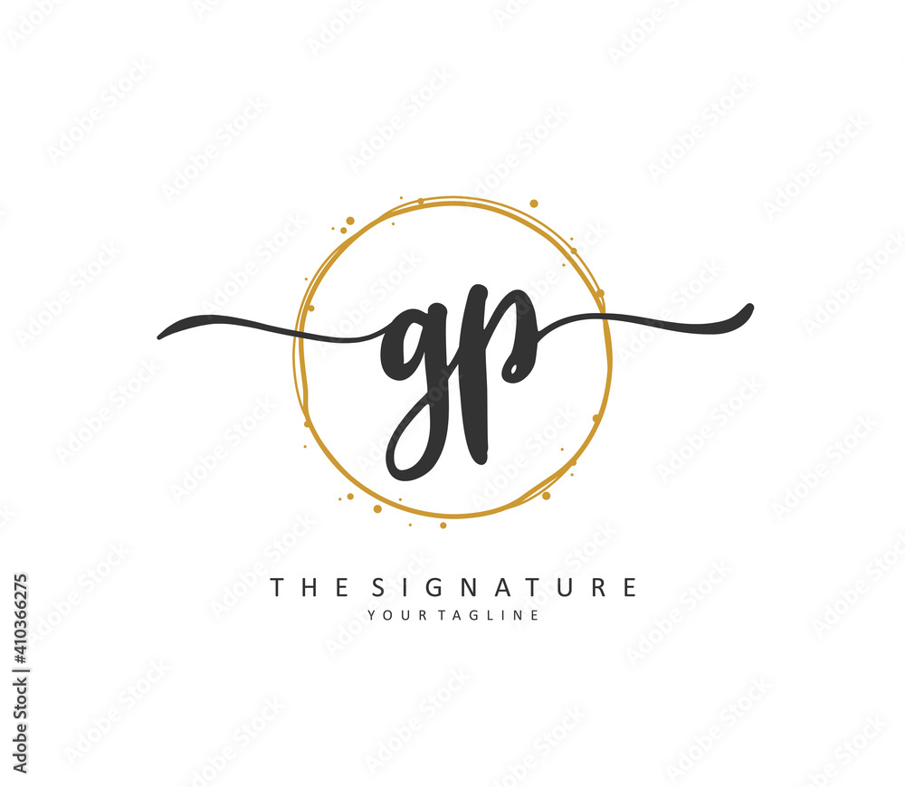 GP Initial letter handwriting and signature logo. A concept handwriting initial logo with template element. GP Initial letter handwriting and signature logo. A concept handwriting initial logo with template element.