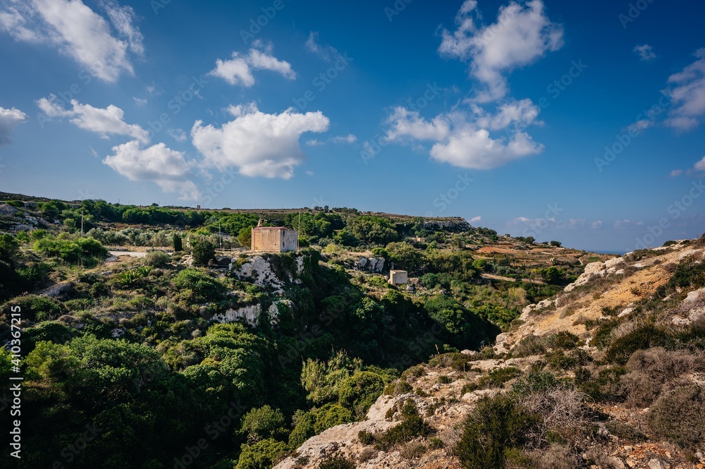 view of the mountains of island in Malta