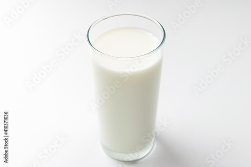 White milk on white background