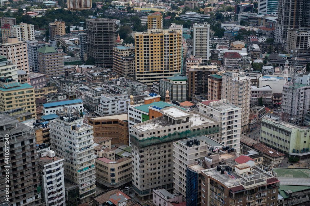 Obraz premium Aerial view of Dar Es Salaam capital of Tanzania in Africa
