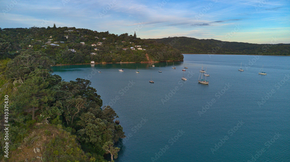 Aerial view of Rocky Bay, Waiheke Island in New Zealand. Aerial view of Rocky Bay, Waiheke Island in New Zealand.