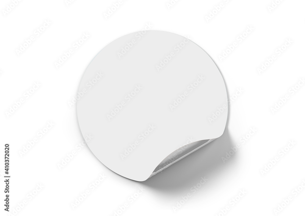 White sticker label with folding corner. Isolated from the background. 3d rendering White sticker label with folding corner. Isolated from the background. 3d rendering