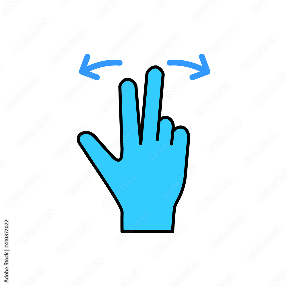 Gesture icons for mobile applications. User interface gesture icon on white background. color editable Gesture icons for mobile applications. User interface gesture icon on white background. color editable