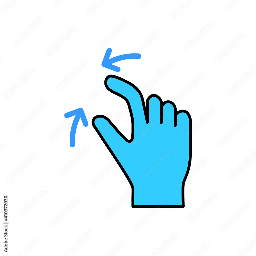 Gesture icons for mobile applications. User interface gesture icon on white background. color editable Gesture icons for mobile applications. User interface gesture icon on white background. color editable