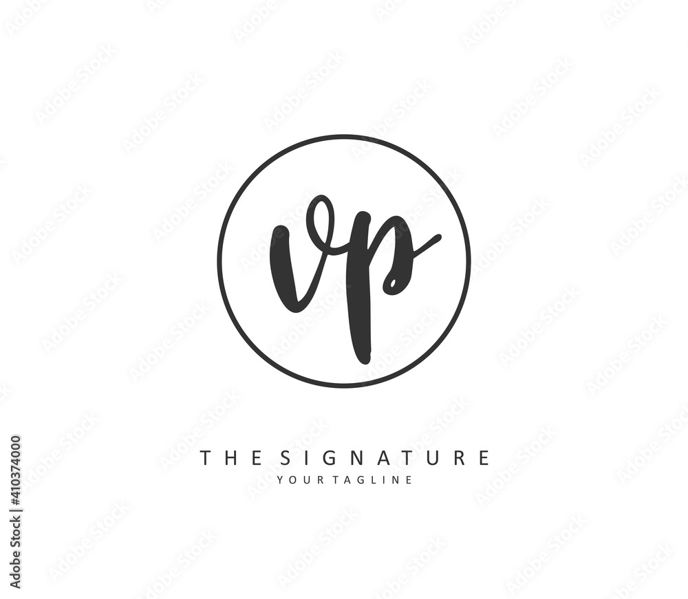 VP Initial letter handwriting and signature logo. A concept handwriting initial logo with template element. VP Initial letter handwriting and signature logo. A concept handwriting initial logo with template element.