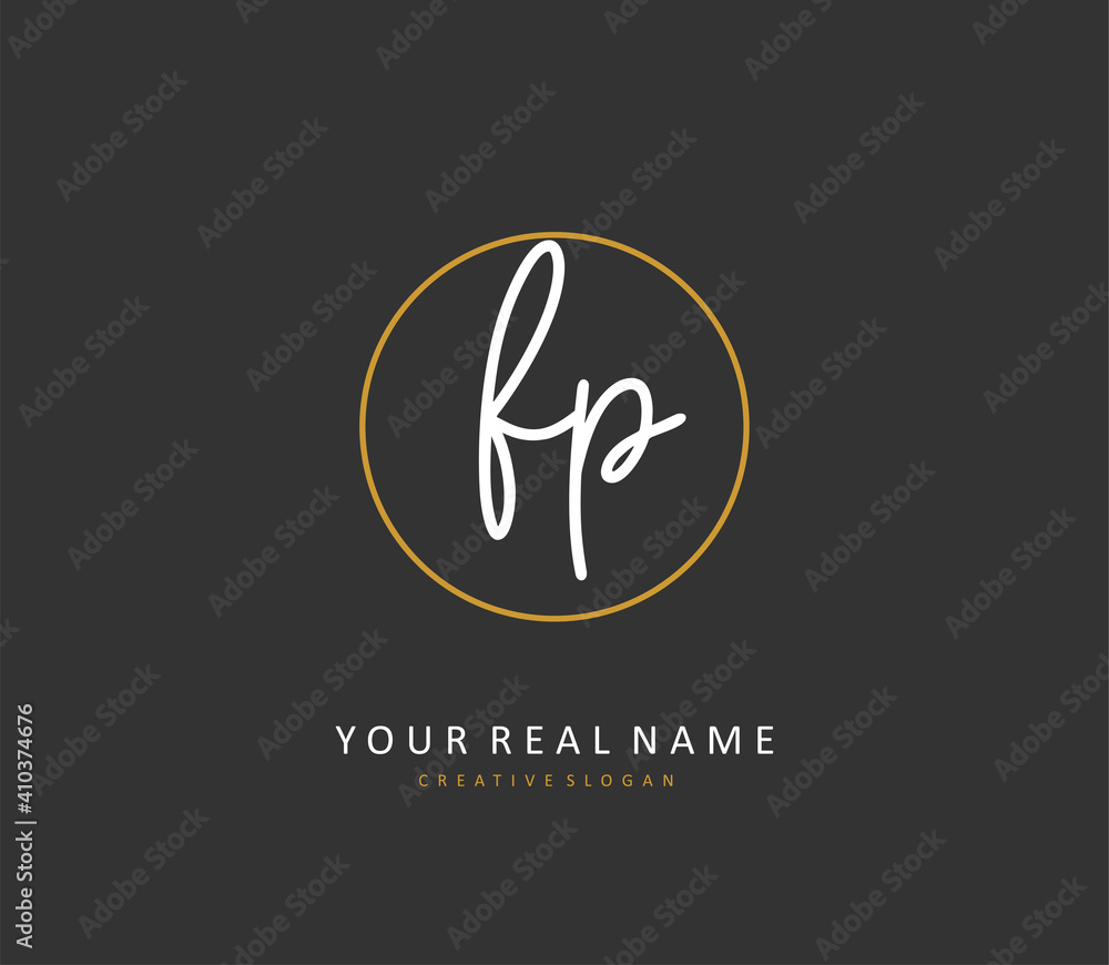 FP Initial letter handwriting and signature logo. A concept handwriting initial logo with template element. FP Initial letter handwriting and signature logo. A concept handwriting initial logo with template element.
