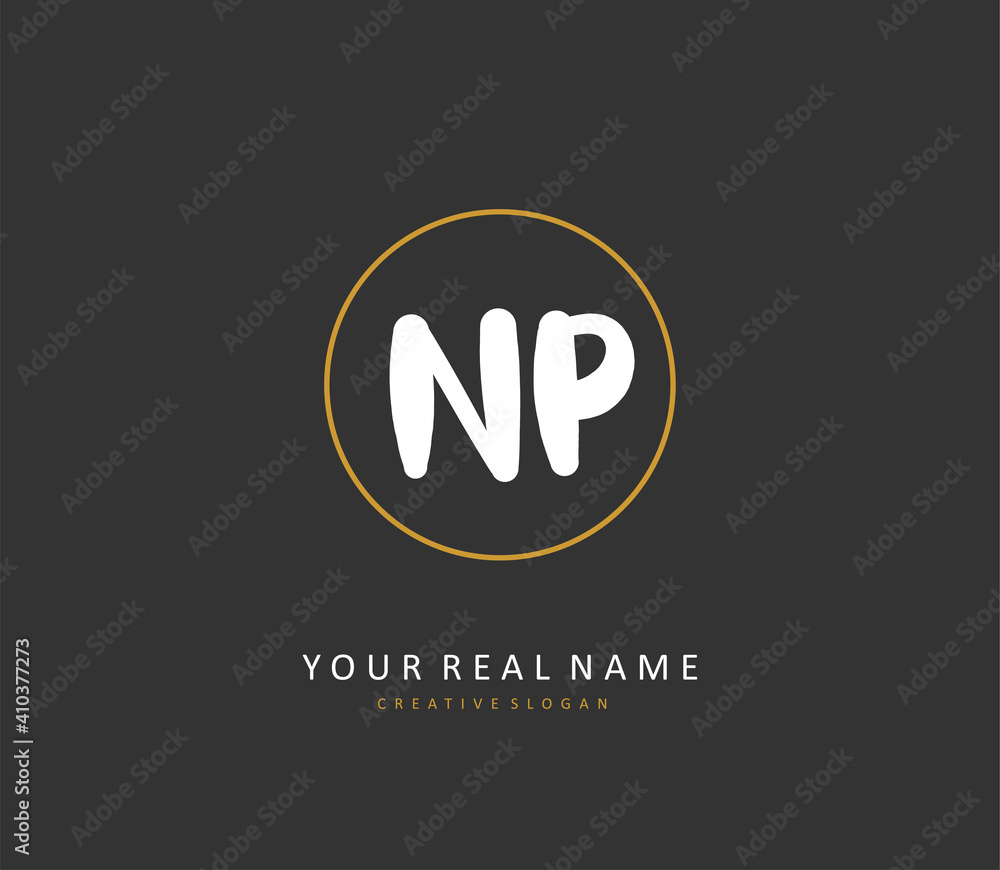 NP Initial letter handwriting and signature logo. A concept handwriting initial logo with template element. NP Initial letter handwriting and signature logo. A concept handwriting initial logo with template element.