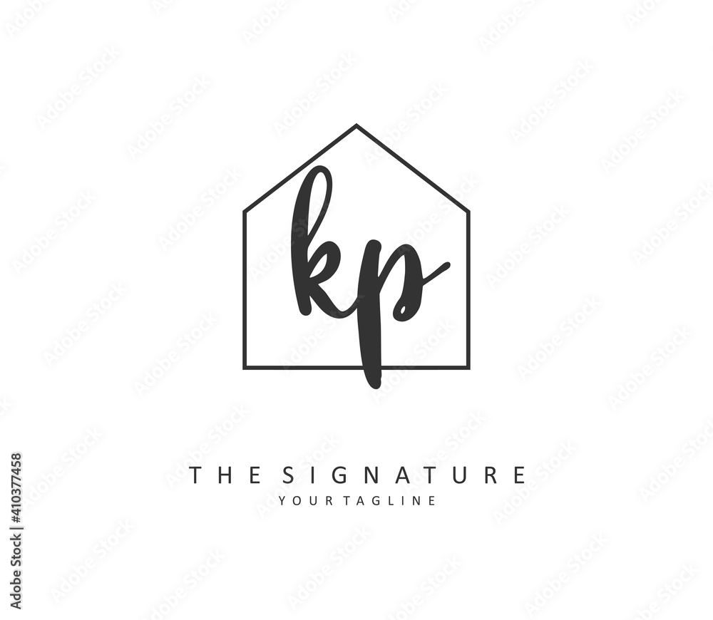 KP Initial letter handwriting and signature logo. A concept handwriting initial logo with template element. KP Initial letter handwriting and signature logo. A concept handwriting initial logo with template element.