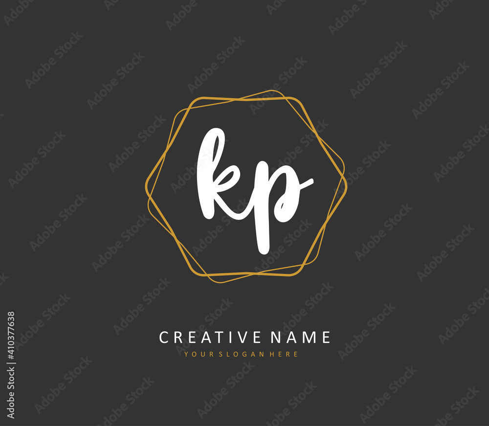 KP Initial letter handwriting and signature logo. A concept handwriting initial logo with template element. KP Initial letter handwriting and signature logo. A concept handwriting initial logo with template element.