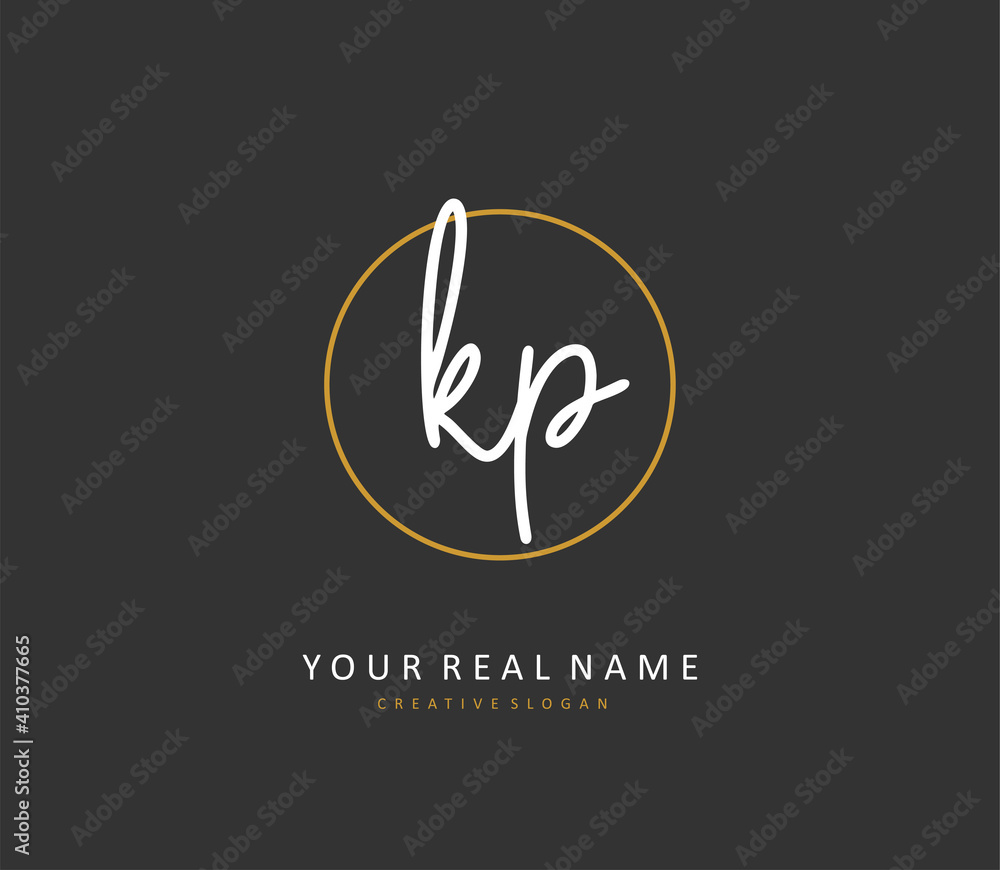 KP Initial letter handwriting and signature logo. A concept handwriting initial logo with template element. KP Initial letter handwriting and signature logo. A concept handwriting initial logo with template element.