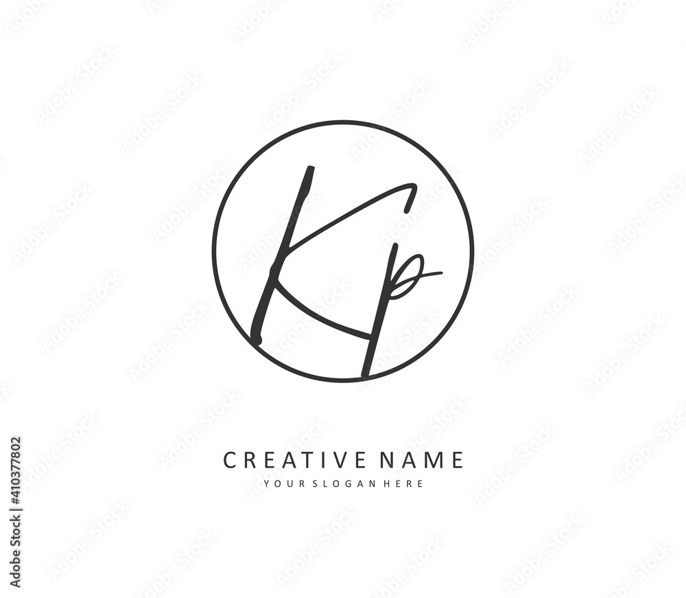 KP Initial letter handwriting and signature logo. A concept handwriting initial logo with template element. KP Initial letter handwriting and signature logo. A concept handwriting initial logo with template element.