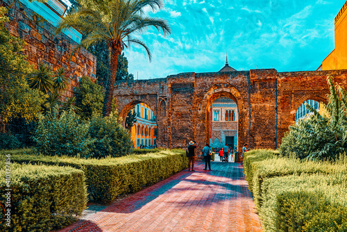 Medieval residence of Spanish kings- Royal Alcazar of Seville. S photo