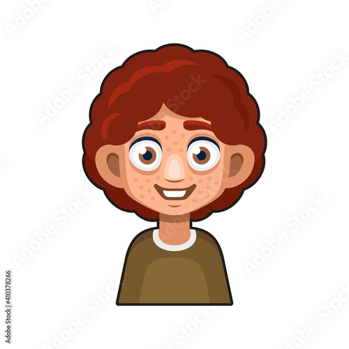 Cute Redhead Man Avatar Character. Cartoon Style Userpic Icon. Vector