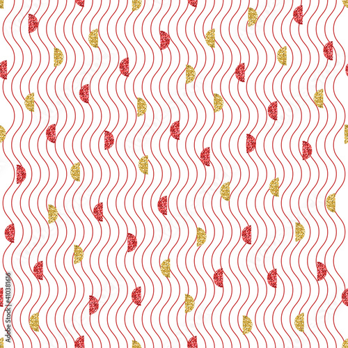 seamless chinese new year pattern background with red and gold glitter element