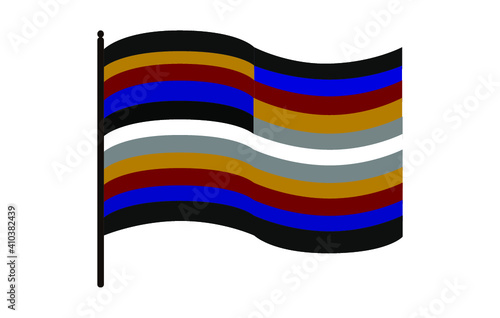 Vector illustration of the waving Freak pride flag on white background.