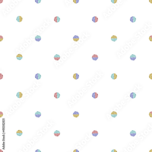 seamless simple geometric pattern background with multicolour glitter polka dot