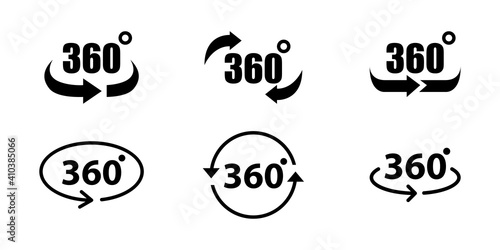 360 degrees view icon set. Vector graphic illustration. Suitable for website design, logo, app, template, and ui. 