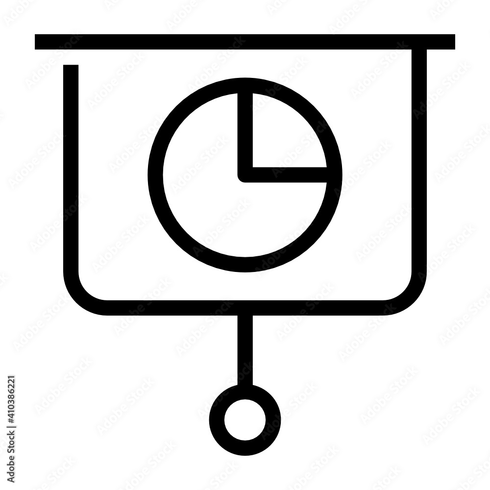 Presentation chart data statistic icon design line style Presentation chart data statistic icon design line style