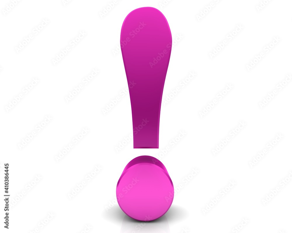 Exclamation mark pink 3d Exclamation mark pink 3d