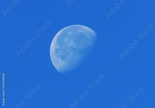 big moon against blue sky